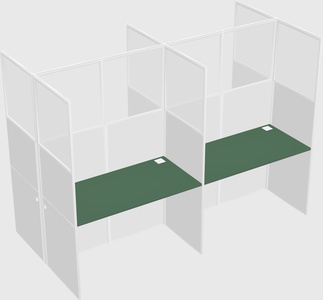Shared rectangular cubicle