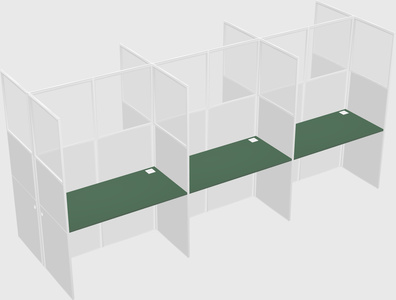 Shared rectangular cubicle