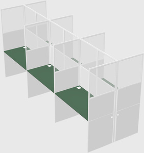 Shared rectangular cubicle