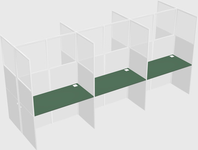 Shared rectangular cubicle