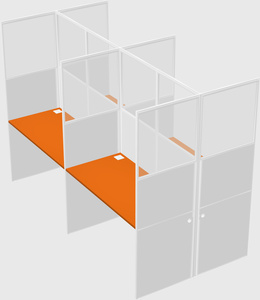 Shared rectangular cubicle