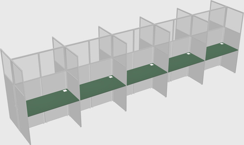 Shared rectangular cubicle
