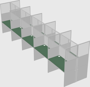 Shared rectangular cubicle