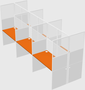 Shared rectangular cubicle