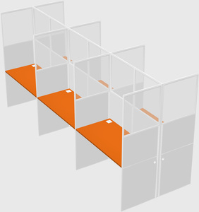 Shared rectangular cubicle