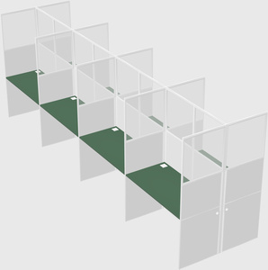 Shared rectangular cubicle