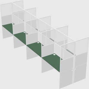 Shared rectangular cubicle