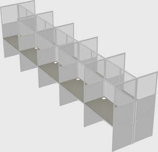 Shared rectangular cubicle