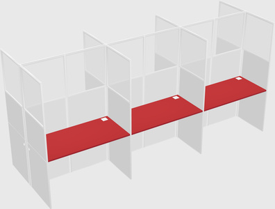 Shared rectangular cubicle