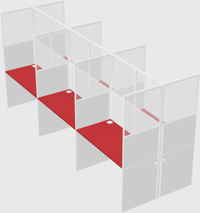 Shared rectangular cubicle