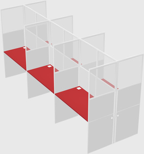 Shared rectangular cubicle