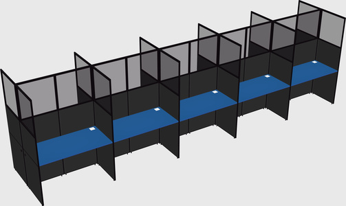 Shared rectangular cubicle