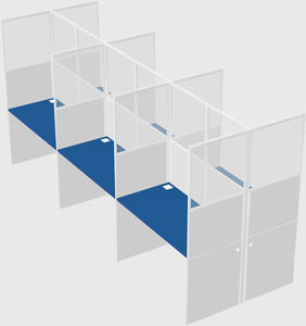 Shared rectangular cubicle