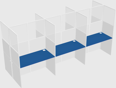 Shared rectangular cubicle