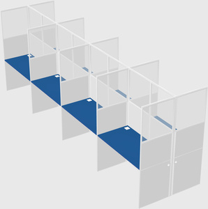 Shared rectangular cubicle