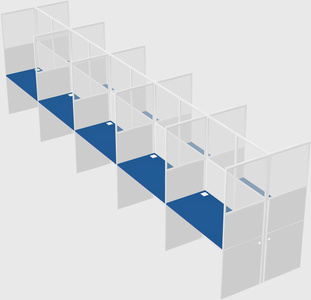 Shared rectangular cubicle