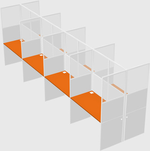 Shared rectangular cubicle