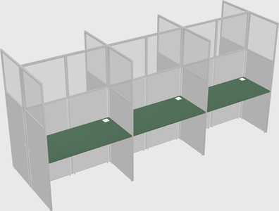 Shared rectangular cubicle