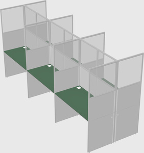 Shared rectangular cubicle