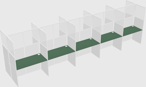 Shared rectangular cubicle