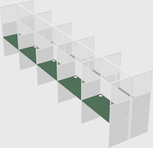 Shared rectangular cubicle
