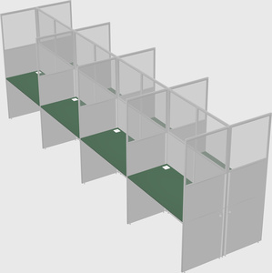 Shared rectangular cubicle