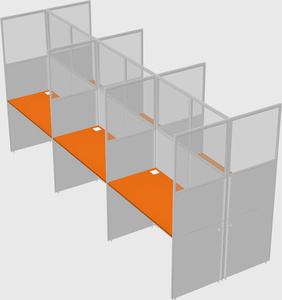 Shared rectangular cubicle