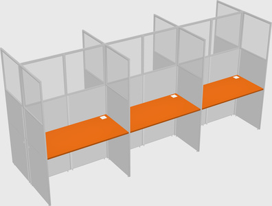 Shared rectangular cubicle