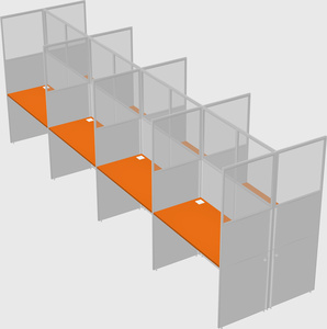 Shared rectangular cubicle