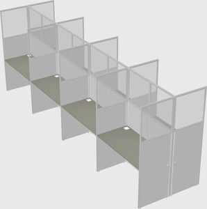 Shared rectangular cubicle