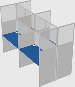 Shared rectangular cubicle