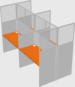Shared rectangular cubicle
