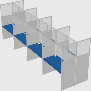 Shared rectangular cubicle