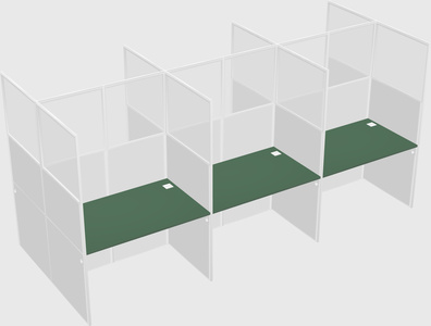 Shared rectangular cubicle