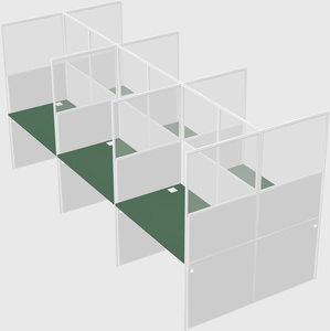 Shared rectangular cubicle
