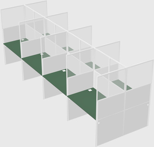 Shared rectangular cubicle