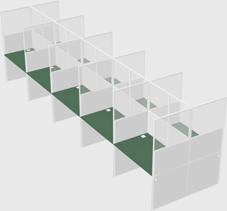 Shared rectangular cubicle