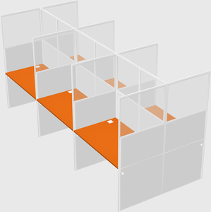 Shared rectangular cubicle