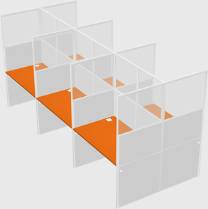 Shared rectangular cubicle
