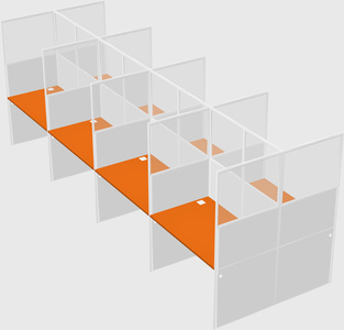 Shared rectangular cubicle