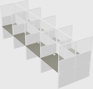 Shared rectangular cubicle
