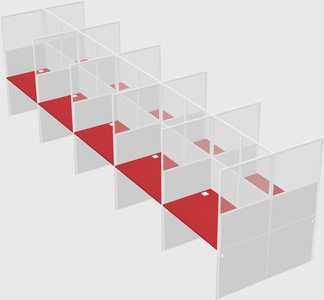 Shared rectangular cubicle