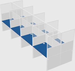 Shared rectangular cubicle