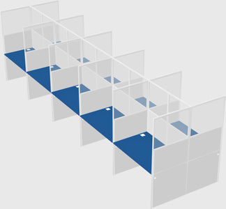 Shared rectangular cubicle