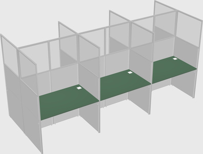 Shared rectangular cubicle