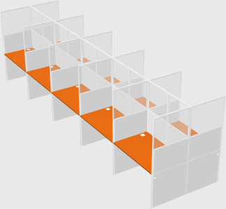 Shared rectangular cubicle