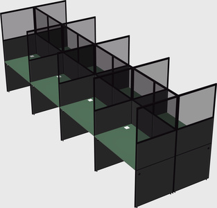 Shared rectangular cubicle