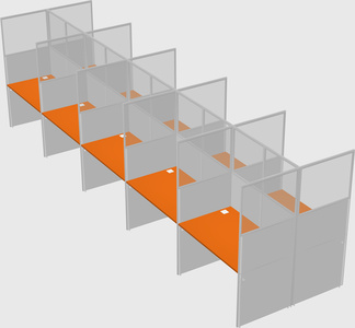 Shared rectangular cubicle