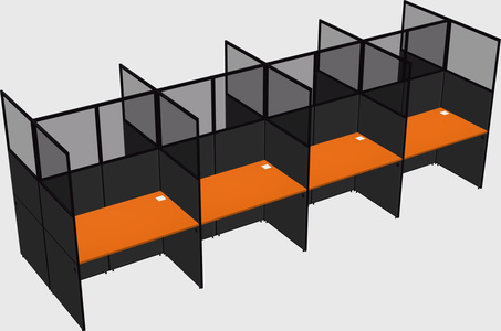 Shared rectangular cubicle