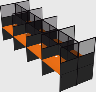 Shared rectangular cubicle